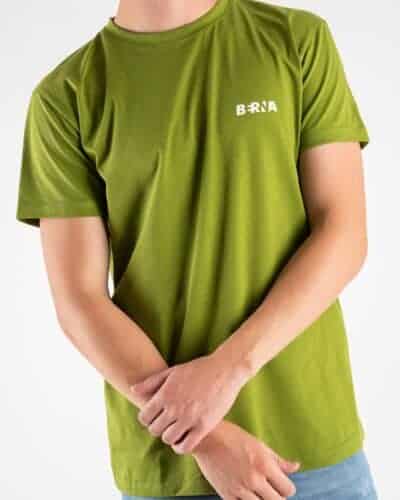 BERNA T shirt basica con stampa logo sul cuore 223085 Verde olio 3 BERNA BERNA T-shirt basica con stampa logo sul cuore 223085 Verde olio