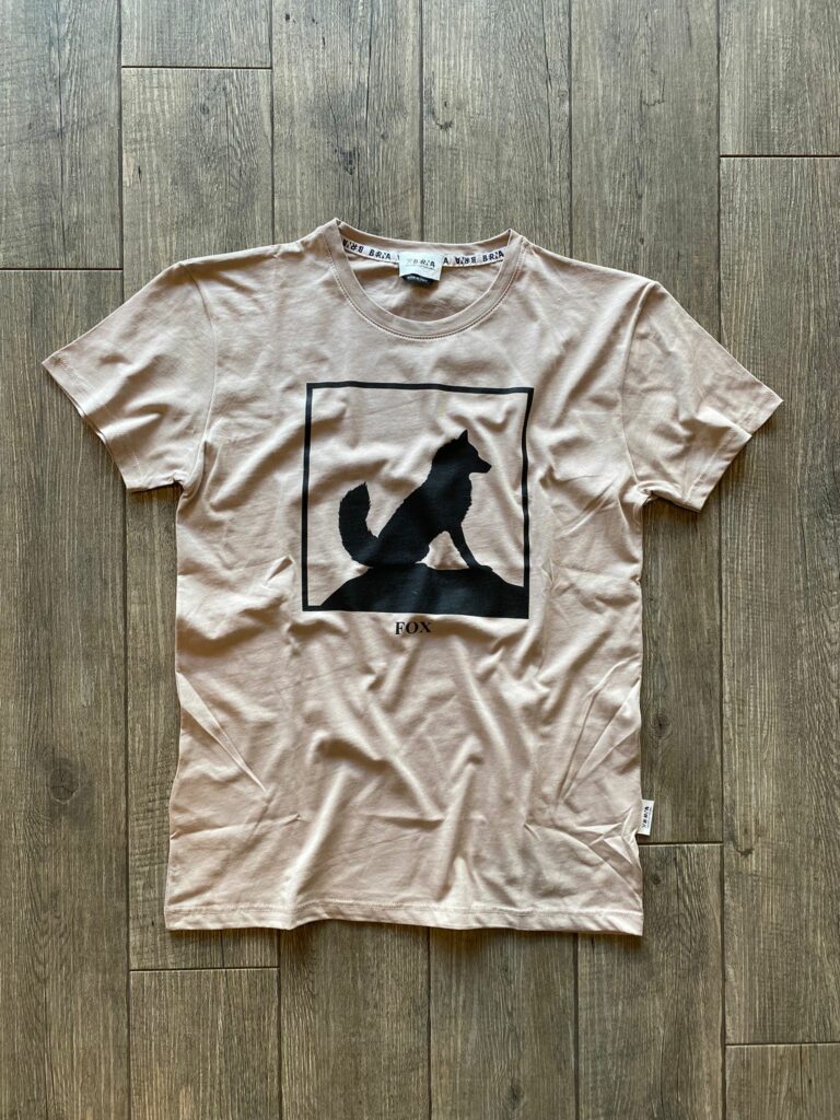 BERNA T-shirt con stampa frontale Fox/Volpe 223266 Sabbia