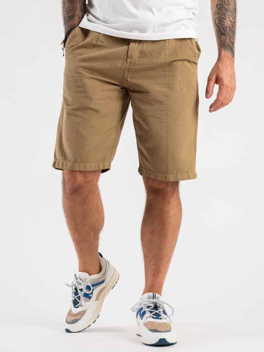 BL11 Bermuda leggero misto cotone/lino con coulisse GOLF Deserto