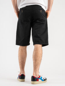 BL11 Bermuda leggero misto cotonelino con coulisse GOLF Nero (2)