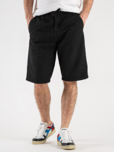 BL11 Bermuda leggero misto cotonelino con coulisse GOLF Nero (3)