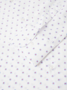 ESTASI Camicia in cotone stampa microfantasia con colletto ORTISEI bianca (3)