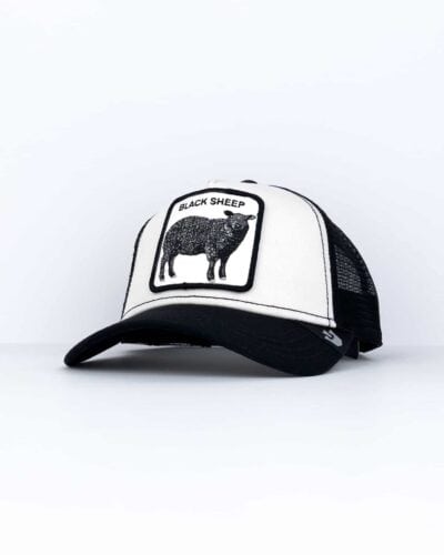 GOORIN BROS Cappellino bianco con retina nera e patch bianca stampa Pecora nera BLACK SHEEP Bianco2 Nuovi Arrivi