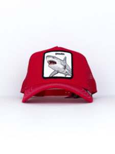 GOORIN BROS Cappellino rosso con patch bianca stampa Squalo SHARK Rosso2