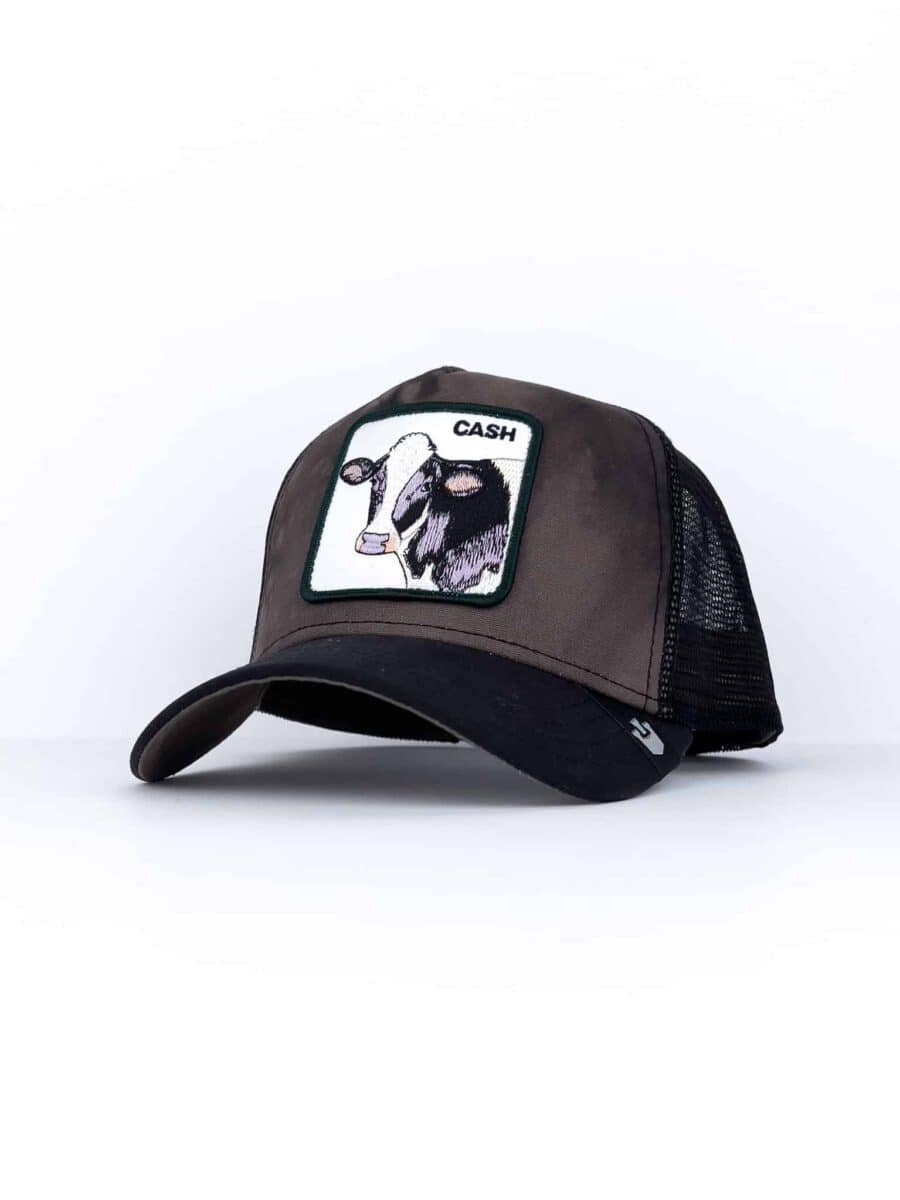 GOORIN BROS Cappellino tie dye con patch bianca stampa mucca CASH nero