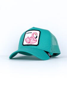GOORIN BROS Cappellino verde acqua con patch bianca stampa Fenicottero FLOATER1