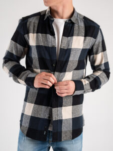 ONLY&SONS Camicia in flanella a quadri GUDMUND LS 3T 22020301 Dark Navy (3)