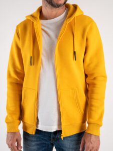ONLY&SONS Felpa full zip felpata con cappuccio CERES 22018684 Sunflower (2)