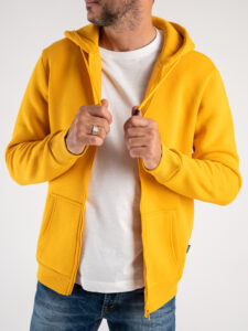 ONLY&SONS Felpa full zip felpata con cappuccio CERES 22018684 Sunflower (3)