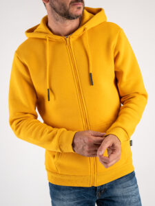 ONLY&SONS Felpa full zip felpata con cappuccio CERES 22018684 Sunflower (6)