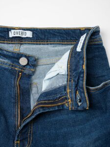 OVER-D Jeans scuro basico leggermente slavato senza rotture D10 Blu (5)