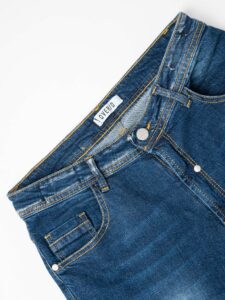 OVER-D Jeans scuro basico leggermente slavato senza rotture D10 Blu (6)