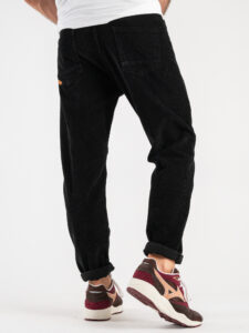 OVER-D Pantalone 5 tasche in velluto con cintura corda in vita P36 Nero (8)