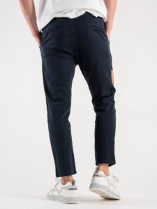 V2 Jeans con coulisse in vita, piccole graffiature e patch laterali Blu (5)