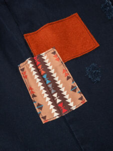 V2 Jeans con coulisse in vita, piccole graffiature e patch laterali Blu (8)