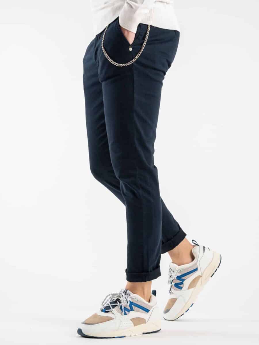 ALTATENSIONE Pantalone chinos basic con catenella laterale 2082 BELGRADO Blu