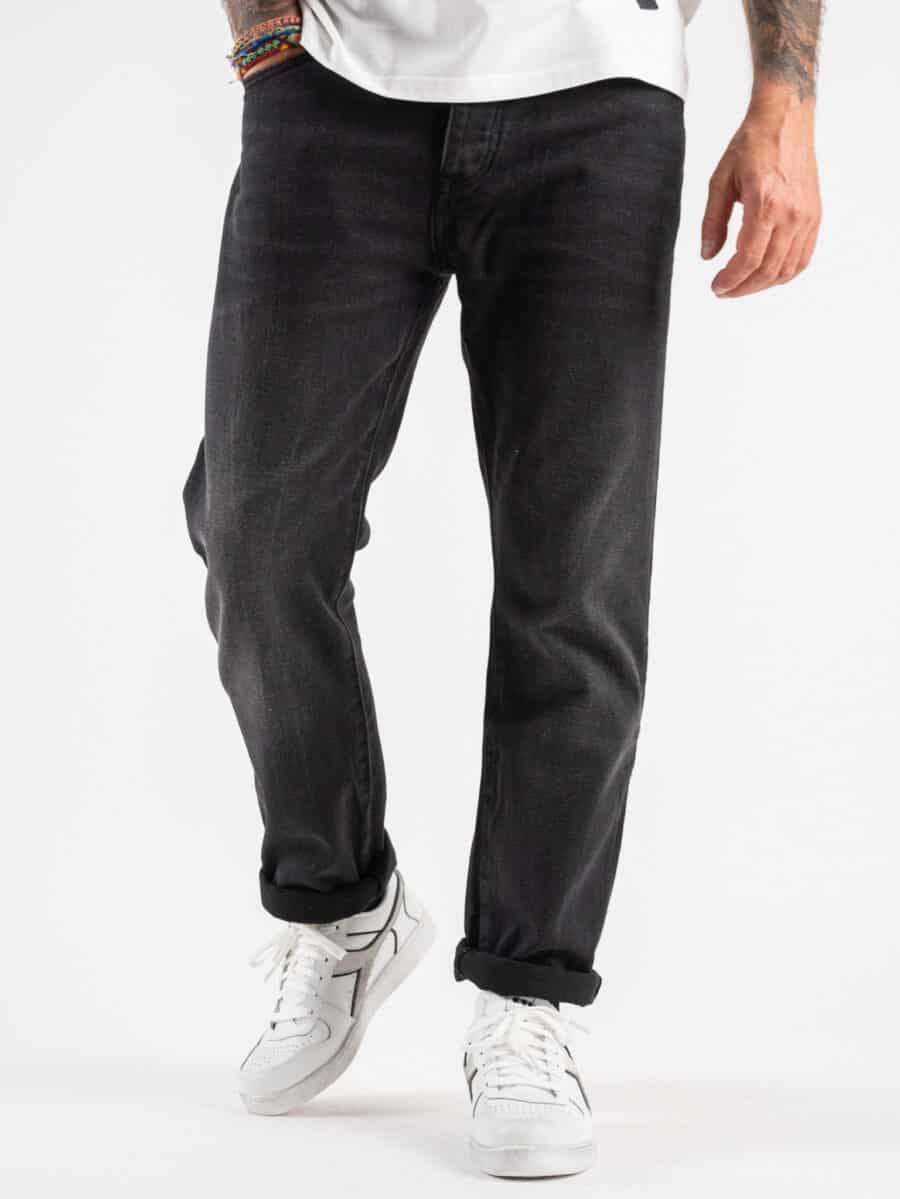BERNA Jeans basico leggermente sfumato senza rotture 223038 Nero