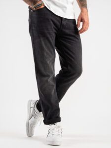 BERNA Jeans basico leggermente sfumato senza rotture 223038 Nero (4)
