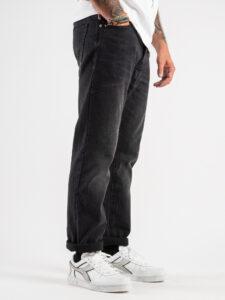 BERNA Jeans basico leggermente sfumato senza rotture 223038 Nero (5)