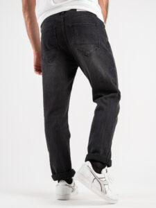 BERNA Jeans basico leggermente sfumato senza rotture 223038 Nero (7)