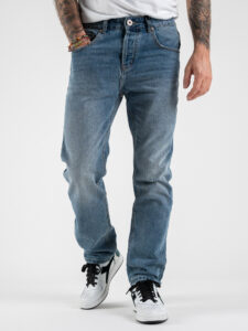 BERNA Jeans basico leggermente sfumato senza rotture con gamba lunga 223037 Azzurro (1)