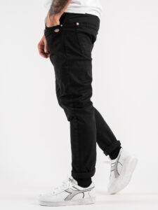 BERNA Jeans slim con rotture e toppe 220214 Nero (5)
