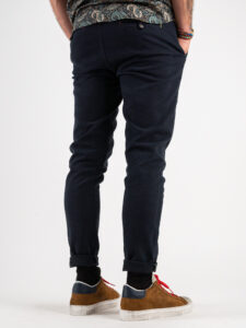 BERNA Pantalone chino basico micro lavorato 223175 Blu (1)