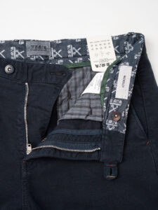 BERNA Pantalone chino basico micro lavorato 223175 Blu (2)