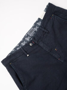 BERNA Pantalone chino basico micro lavorato 223175 Blu (3)