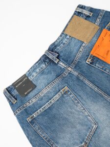GIANNI LUPO Jeans con rotture chiuse, schizzi di pittura, cordino e piuma rimovibili GL6017Q Blu (1)