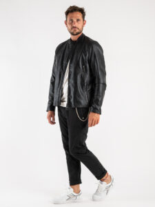 IMPERIAL Giubbino in ecopelle con zip e tasche frontali U3025542 Nero (8)