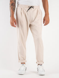 IMPERIAL Pantalone da abito morbido in poliviscosa con coulisse PC8QEAI Beige (2)