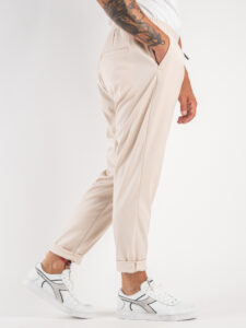 IMPERIAL Pantalone da abito morbido in poliviscosa con coulisse PC8QEAI Beige (3)