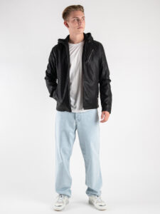 ONLY&SONS Giubbino in ecopelle con cappuccio rimovibile ANTONIO 22022605 Black (1)