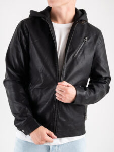 ONLY&SONS Giubbino in ecopelle con cappuccio rimovibile ANTONIO 22022605 Black (4)