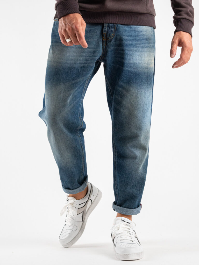 OVER-D Jeans cropped senza rotture D09 Blu
