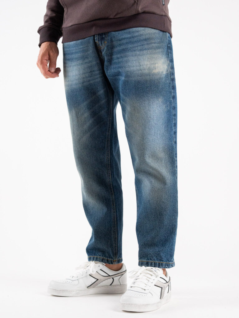 OVER-D Jeans cropped senza rotture D09 Blu - immagine 4