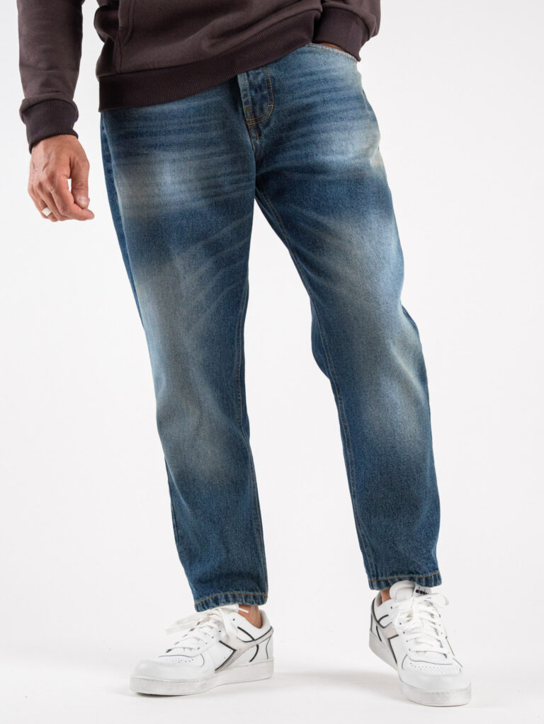 OVER-D Jeans cropped senza rotture D09 Blu - immagine 3