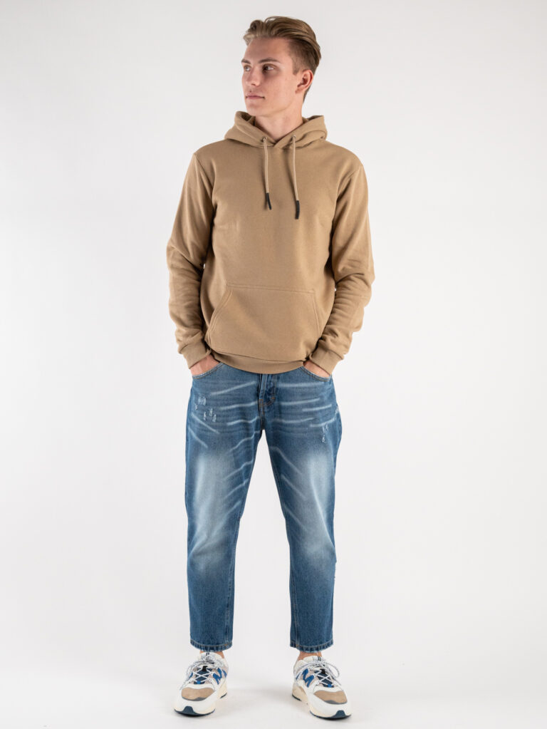 OVER-D Jeans cropped sfumato con piccole rotture D05 Azzurro - immagine 2