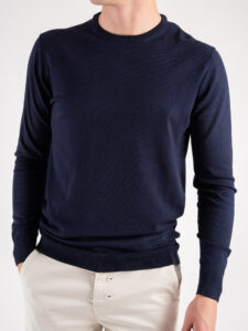 OVER-D Maglione girocollo basico M11 Blu (2)