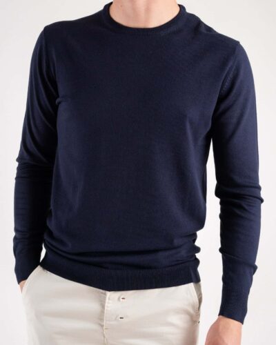 OVER D Maglione girocollo basico M11 Blu 2 Nuovi Arrivi