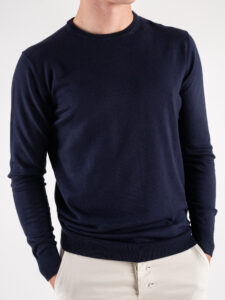 OVER-D Maglione girocollo basico M11 Blu (3)