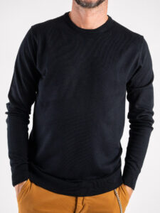 OVER-D Maglione girocollo basico M11 Nero (3)