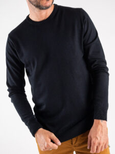 OVER-D Maglione girocollo basico M11 Nero (5)