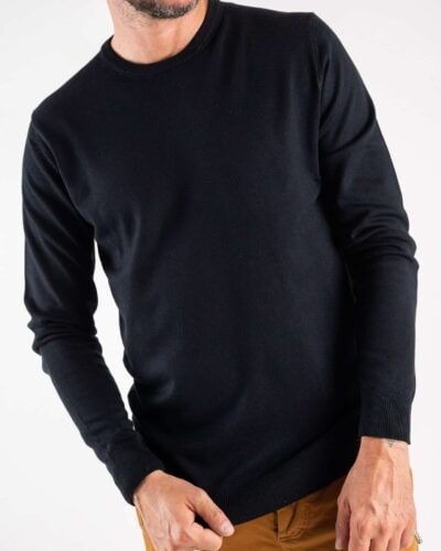 OVER D Maglione girocollo basico M11 Nero 5 Nuovi Arrivi