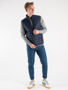 OVER-D Piumino smanicato con zip e tasche J01 BluRoyal (2)