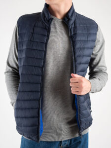 OVER-D Piumino smanicato con zip e tasche J01 BluRoyal (3)