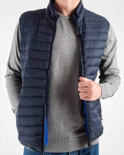 OVER D Piumino smanicato con zip e tasche J01 BluRoyal 3 Saldi