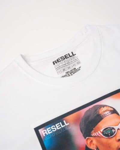 RESELL T shirt in cotone con stampa DENNIS RODMAN 414 Bianco111 RESELL APPAREL RESELL T-shirt in cotone con stampa DENNIS RODMAN 414 Bianco