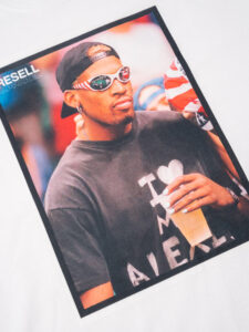 RESELL T-shirt in cotone con stampa DENNIS RODMAN 414 Bianco112